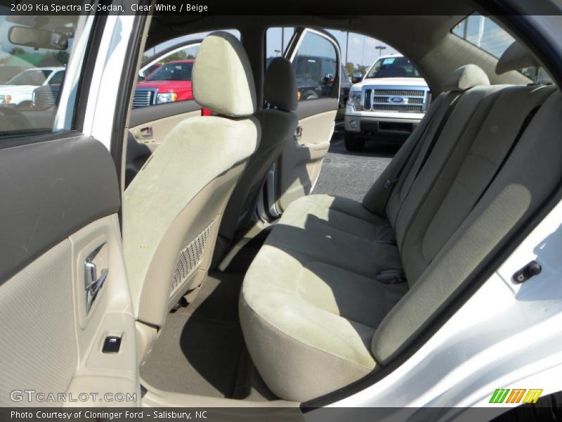 Clear White / Beige 2009 Kia Spectra EX Sedan