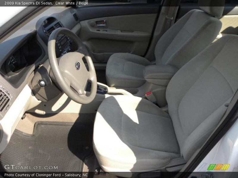 Clear White / Beige 2009 Kia Spectra EX Sedan