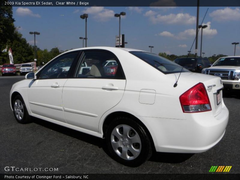 Clear White / Beige 2009 Kia Spectra EX Sedan