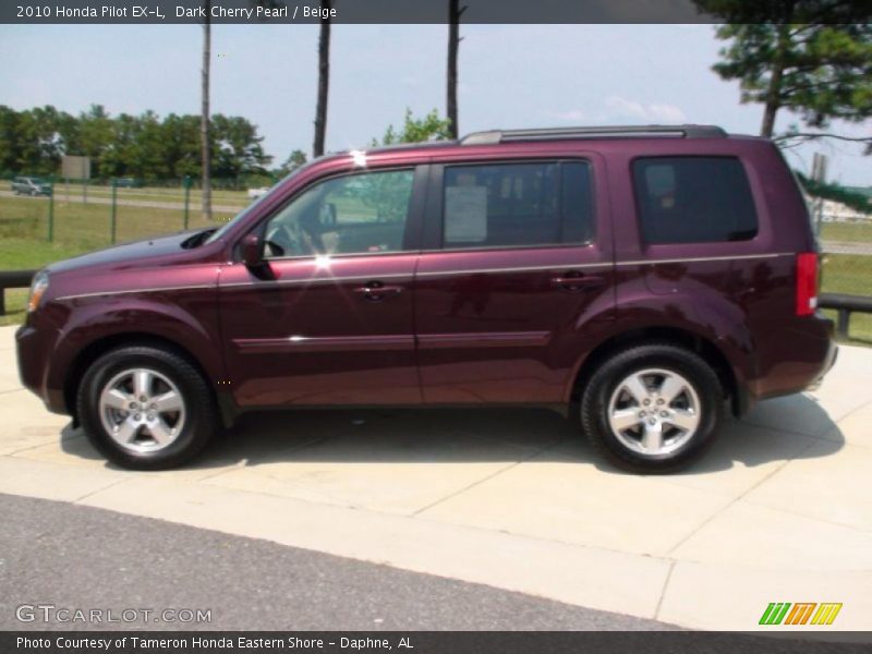 Dark Cherry Pearl / Beige 2010 Honda Pilot EX-L