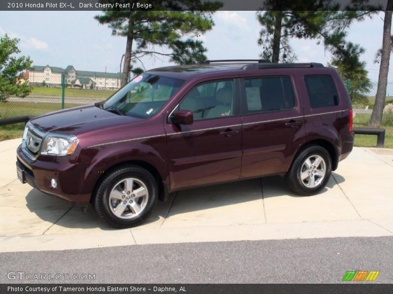 Dark Cherry Pearl / Beige 2010 Honda Pilot EX-L