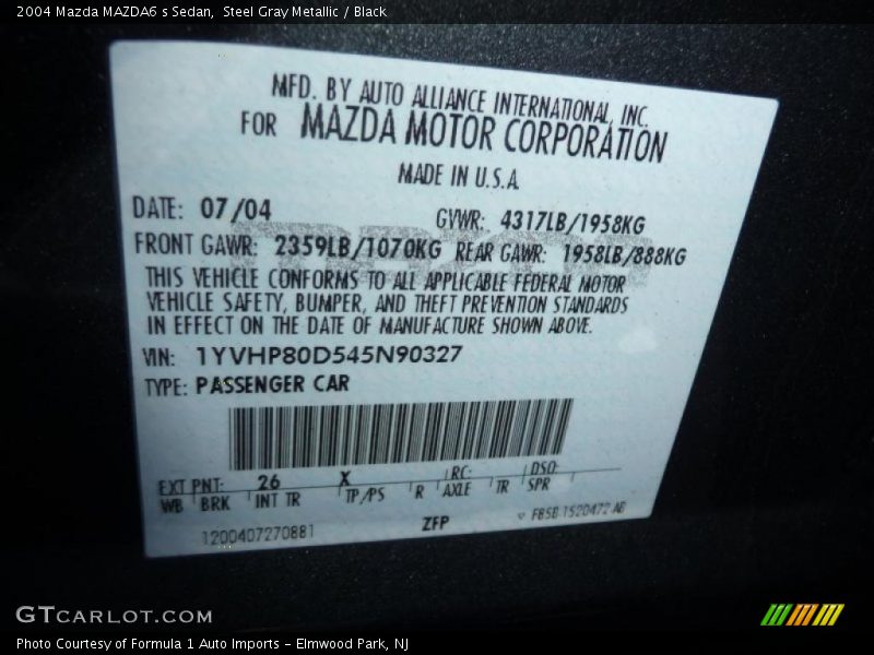 Steel Gray Metallic / Black 2004 Mazda MAZDA6 s Sedan