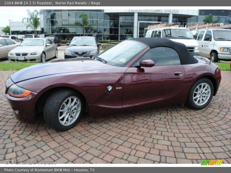 Merlot Red Metallic / Beige 2004 BMW Z4 2.5i Roadster