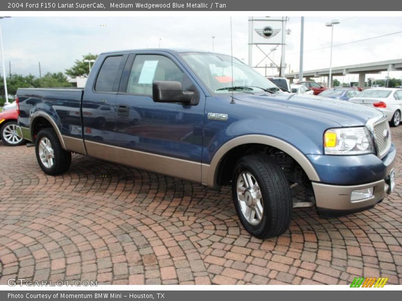 Medium Wedgewood Blue Metallic / Tan 2004 Ford F150 Lariat SuperCab