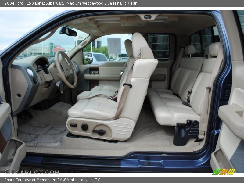 Medium Wedgewood Blue Metallic / Tan 2004 Ford F150 Lariat SuperCab