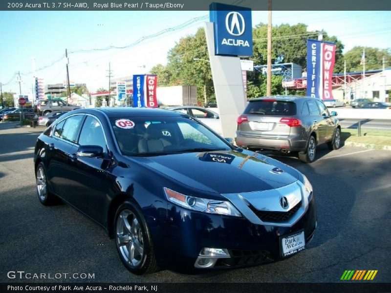 Royal Blue Pearl / Taupe/Ebony 2009 Acura TL 3.7 SH-AWD