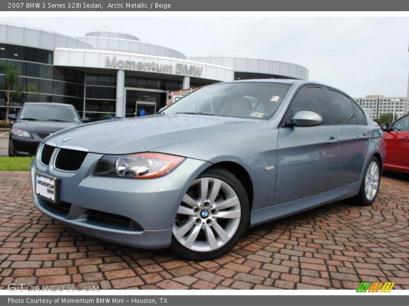 Arctic Metallic / Beige 2007 BMW 3 Series 328i Sedan