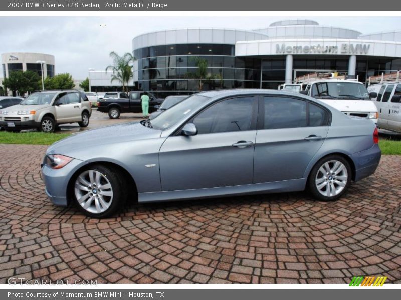Arctic Metallic / Beige 2007 BMW 3 Series 328i Sedan