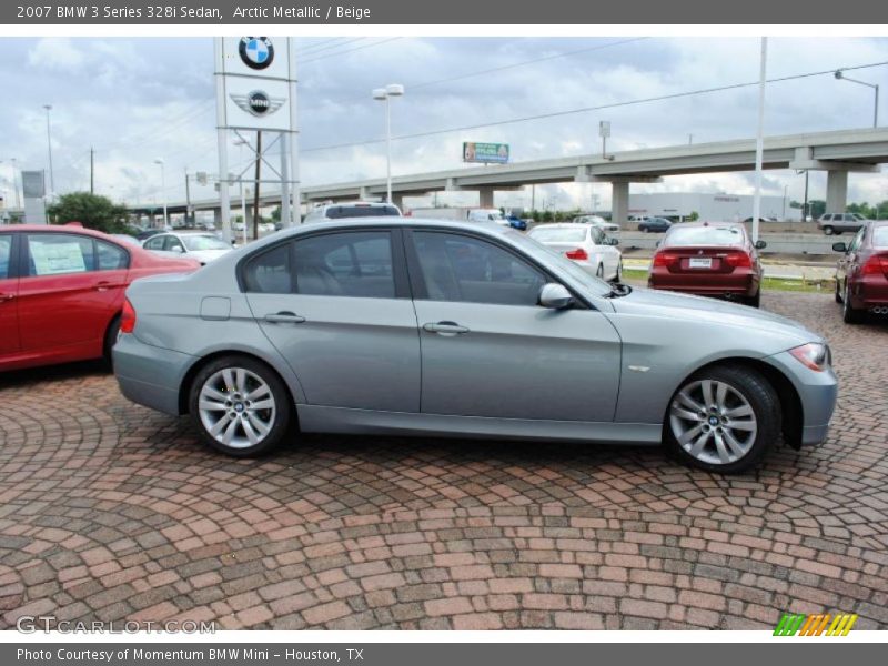 Arctic Metallic / Beige 2007 BMW 3 Series 328i Sedan