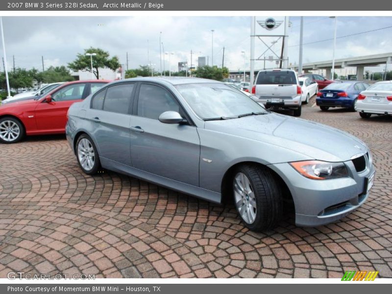 Arctic Metallic / Beige 2007 BMW 3 Series 328i Sedan