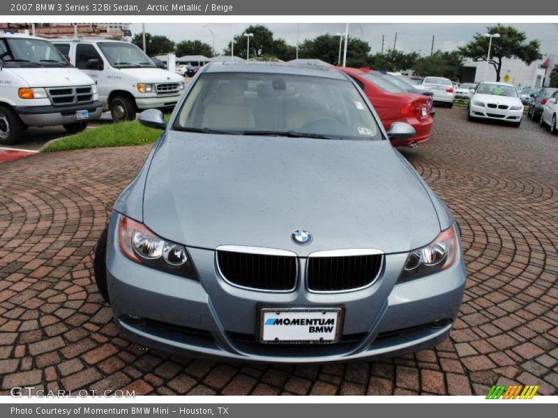 Arctic Metallic / Beige 2007 BMW 3 Series 328i Sedan