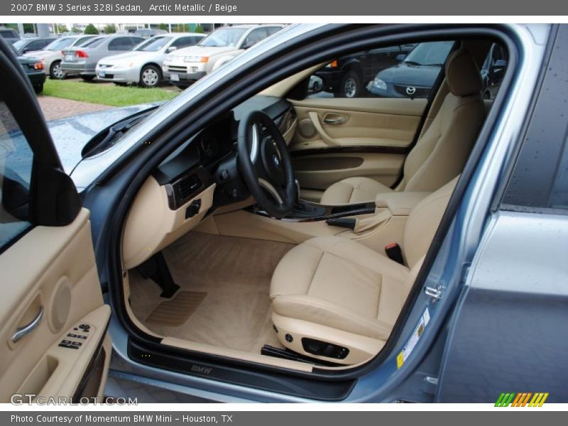 Arctic Metallic / Beige 2007 BMW 3 Series 328i Sedan