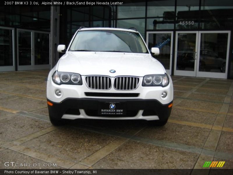 Alpine White / Black/Sand Beige Nevada Leather 2007 BMW X3 3.0si
