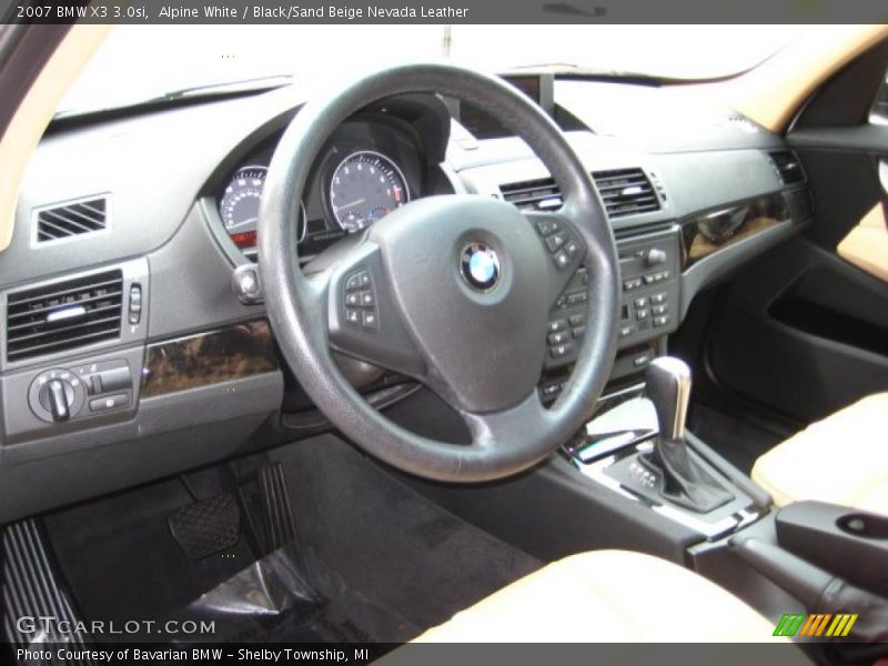 Alpine White / Black/Sand Beige Nevada Leather 2007 BMW X3 3.0si