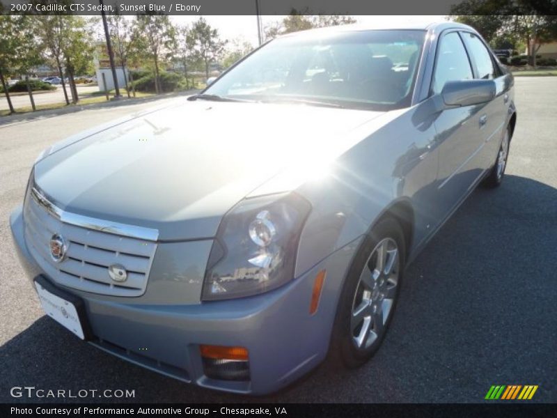 Sunset Blue / Ebony 2007 Cadillac CTS Sedan