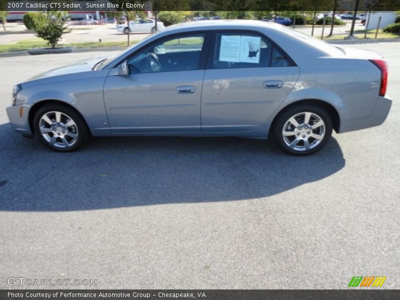 Sunset Blue / Ebony 2007 Cadillac CTS Sedan
