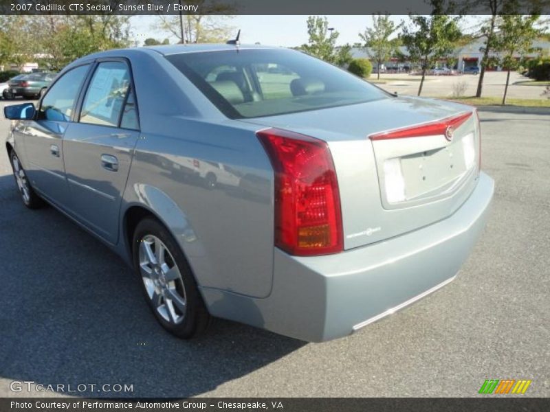Sunset Blue / Ebony 2007 Cadillac CTS Sedan