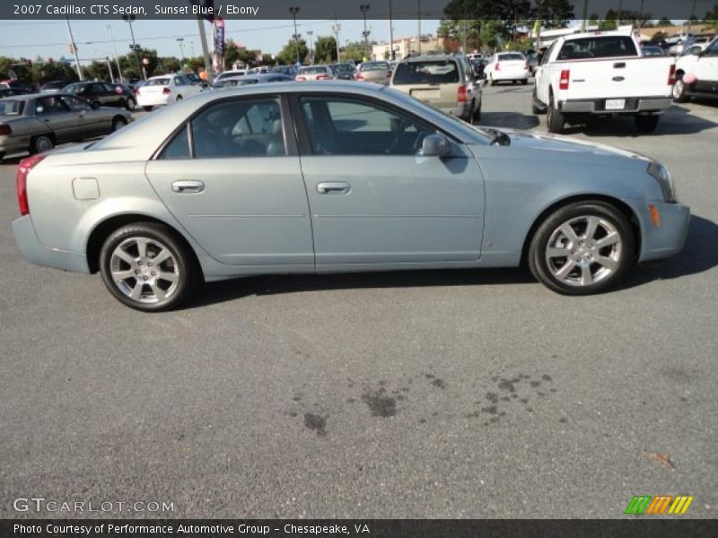 Sunset Blue / Ebony 2007 Cadillac CTS Sedan