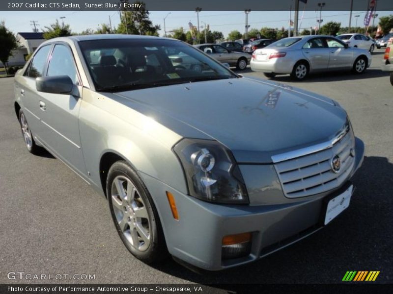 Sunset Blue / Ebony 2007 Cadillac CTS Sedan