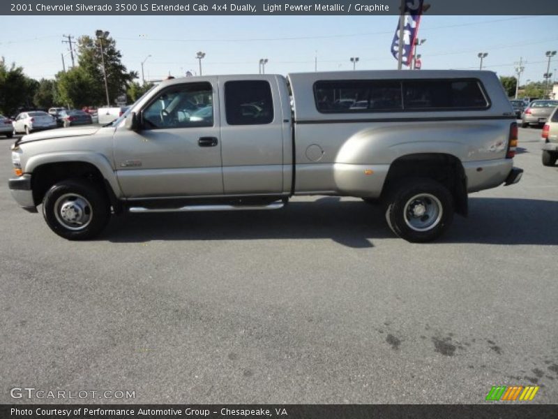 Light Pewter Metallic / Graphite 2001 Chevrolet Silverado 3500 LS Extended Cab 4x4 Dually