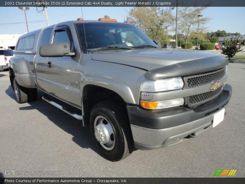 Light Pewter Metallic / Graphite 2001 Chevrolet Silverado 3500 LS Extended Cab 4x4 Dually