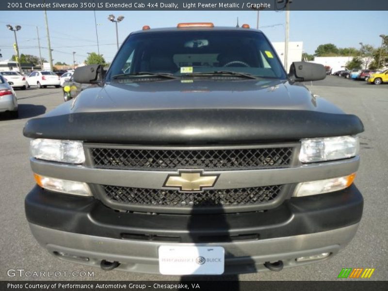 Light Pewter Metallic / Graphite 2001 Chevrolet Silverado 3500 LS Extended Cab 4x4 Dually