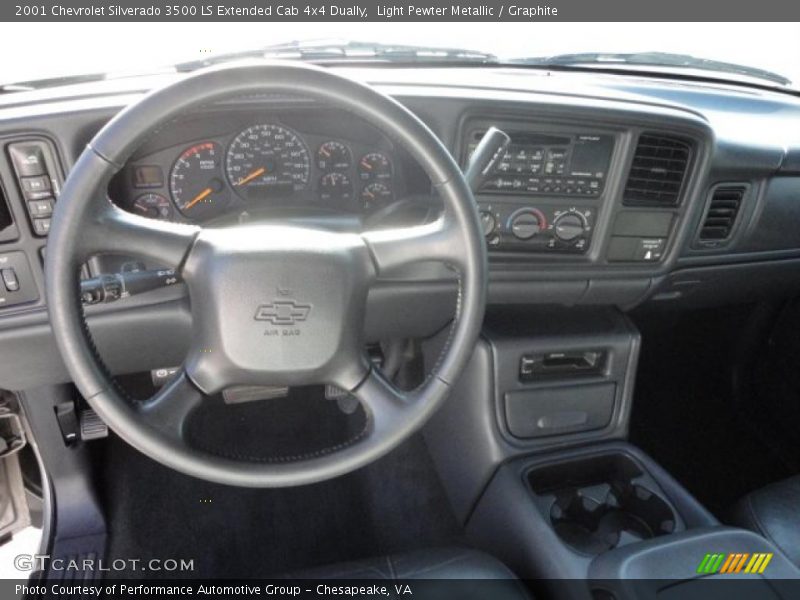 Light Pewter Metallic / Graphite 2001 Chevrolet Silverado 3500 LS Extended Cab 4x4 Dually