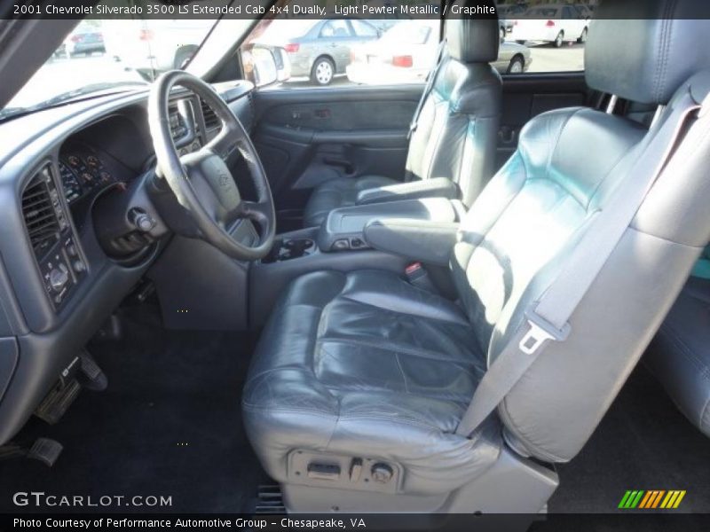 Light Pewter Metallic / Graphite 2001 Chevrolet Silverado 3500 LS Extended Cab 4x4 Dually