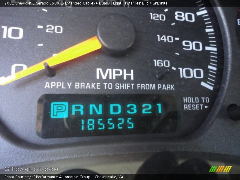 Light Pewter Metallic / Graphite 2001 Chevrolet Silverado 3500 LS Extended Cab 4x4 Dually