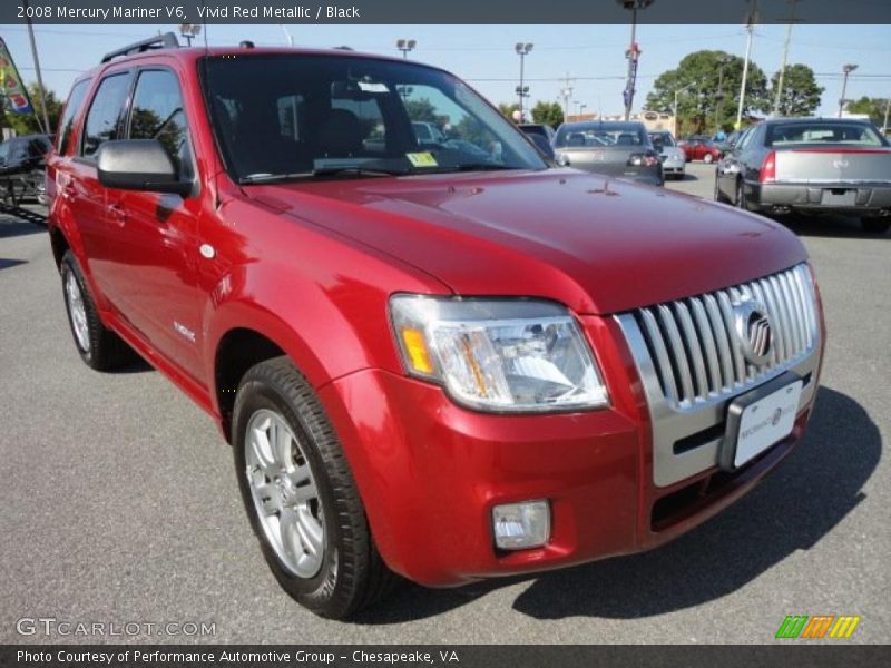 Vivid Red Metallic / Black 2008 Mercury Mariner V6