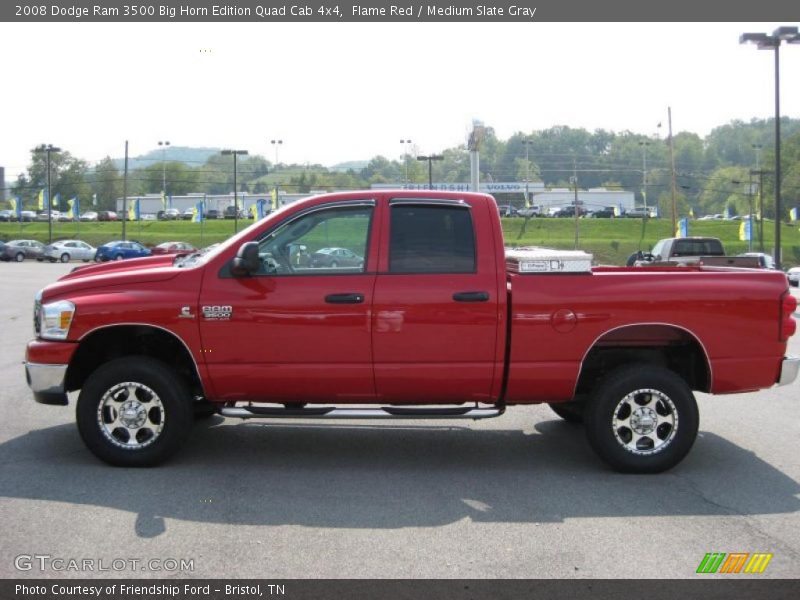 Flame Red / Medium Slate Gray 2008 Dodge Ram 3500 Big Horn Edition Quad Cab 4x4