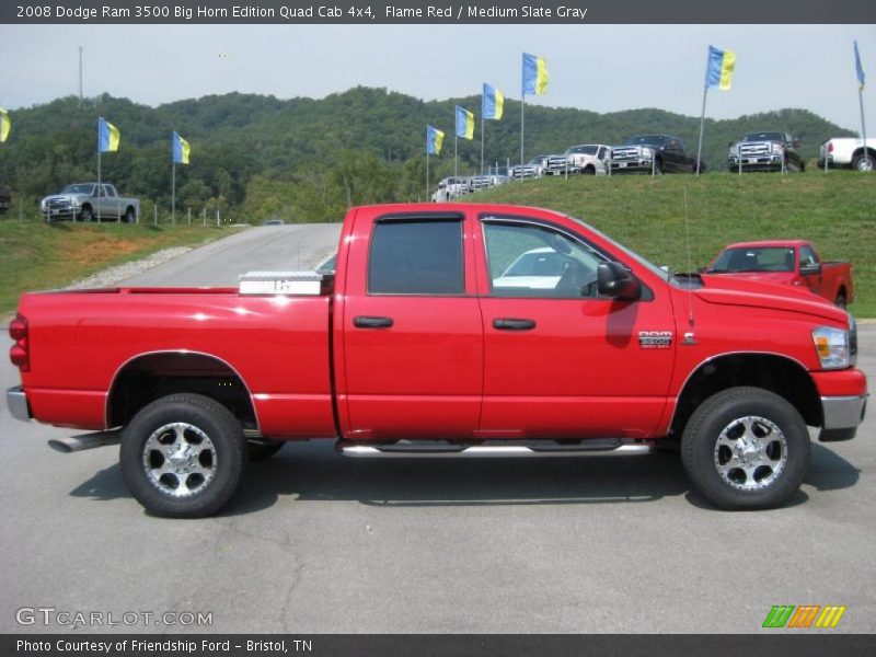 Flame Red / Medium Slate Gray 2008 Dodge Ram 3500 Big Horn Edition Quad Cab 4x4
