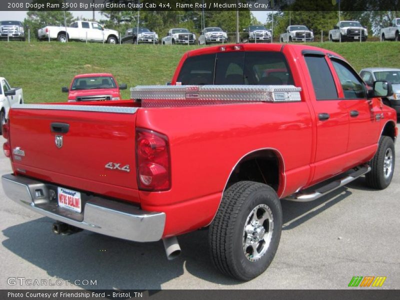 Flame Red / Medium Slate Gray 2008 Dodge Ram 3500 Big Horn Edition Quad Cab 4x4