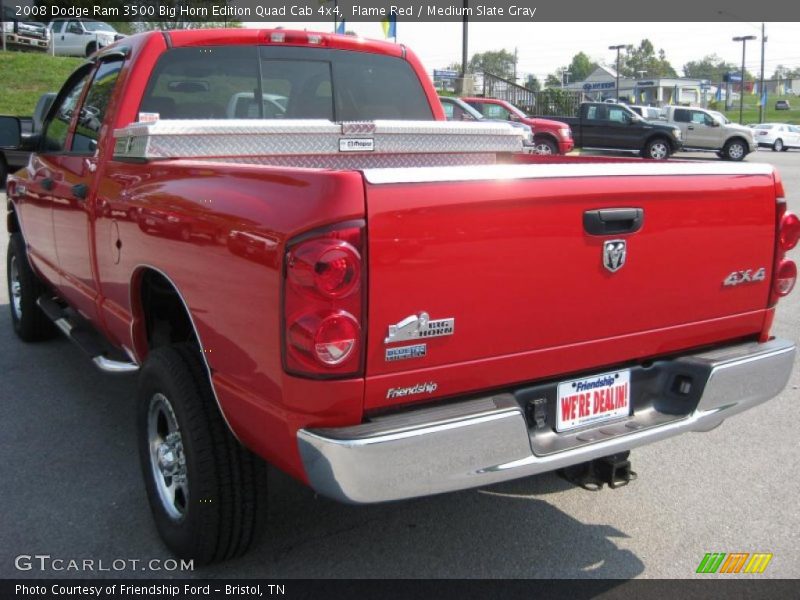 Flame Red / Medium Slate Gray 2008 Dodge Ram 3500 Big Horn Edition Quad Cab 4x4