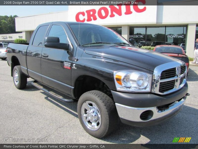 Brilliant Black Crystal Pearl / Medium Slate Gray 2008 Dodge Ram 2500 SXT Quad Cab 4x4