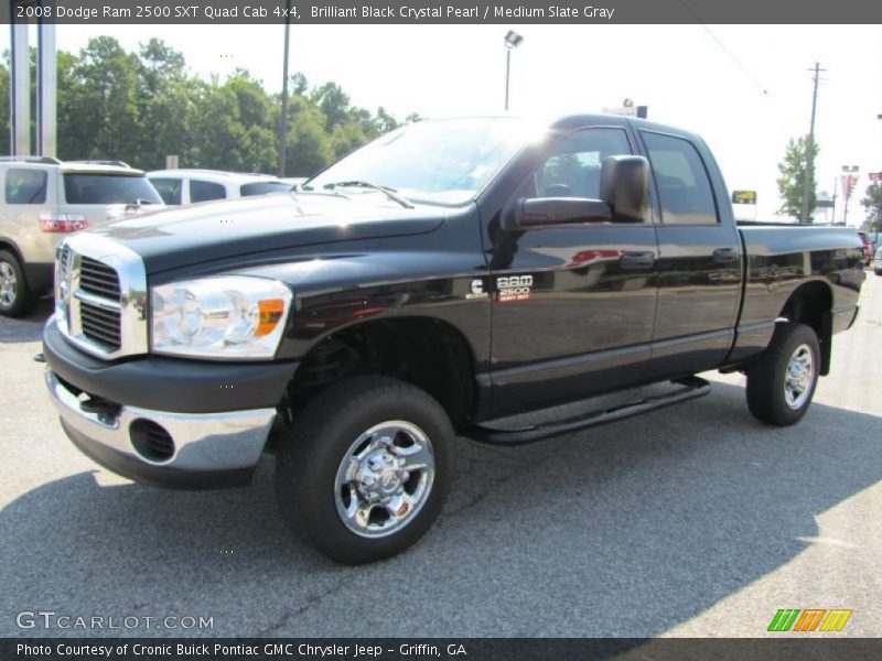 Brilliant Black Crystal Pearl / Medium Slate Gray 2008 Dodge Ram 2500 SXT Quad Cab 4x4