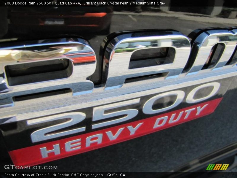 Brilliant Black Crystal Pearl / Medium Slate Gray 2008 Dodge Ram 2500 SXT Quad Cab 4x4