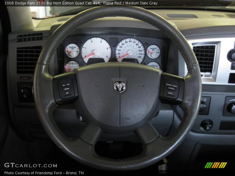 Flame Red / Medium Slate Gray 2008 Dodge Ram 3500 Big Horn Edition Quad Cab 4x4
