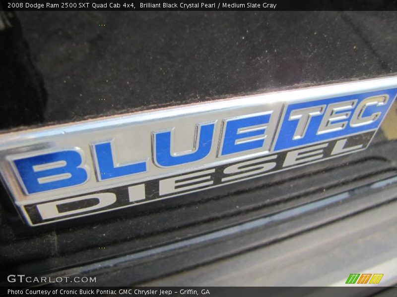 Brilliant Black Crystal Pearl / Medium Slate Gray 2008 Dodge Ram 2500 SXT Quad Cab 4x4