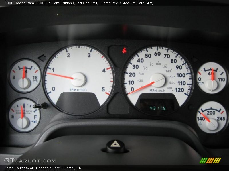 Flame Red / Medium Slate Gray 2008 Dodge Ram 3500 Big Horn Edition Quad Cab 4x4