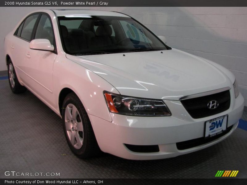 Powder White Pearl / Gray 2008 Hyundai Sonata GLS V6