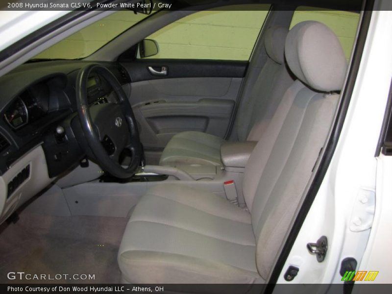 Powder White Pearl / Gray 2008 Hyundai Sonata GLS V6