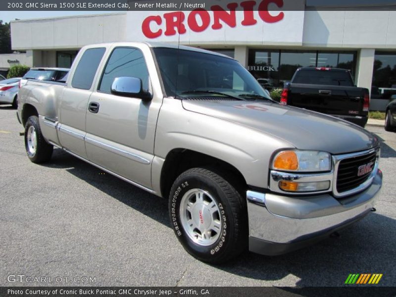 Pewter Metallic / Neutral 2002 GMC Sierra 1500 SLE Extended Cab