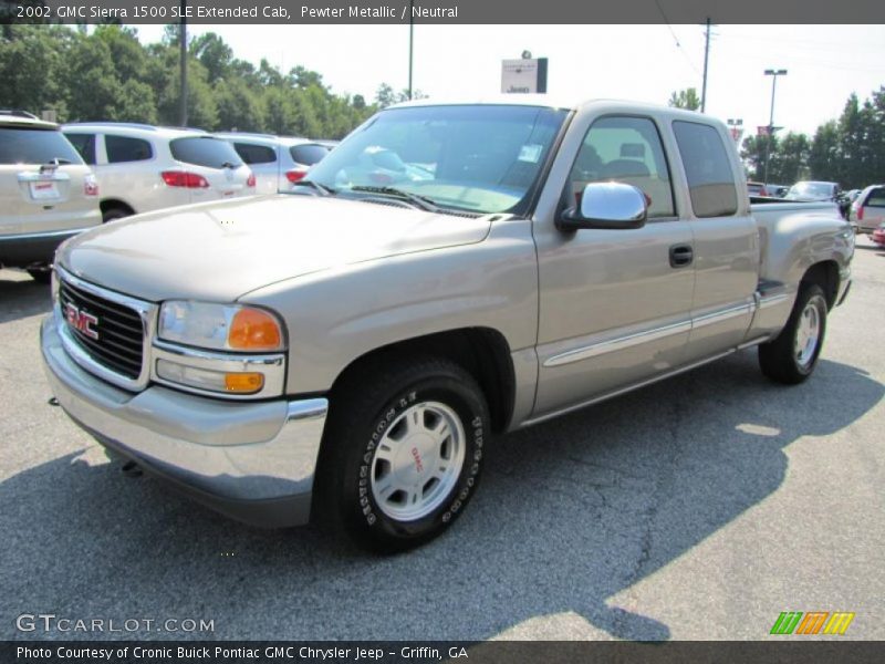 Pewter Metallic / Neutral 2002 GMC Sierra 1500 SLE Extended Cab
