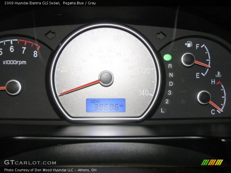 Regatta Blue / Gray 2009 Hyundai Elantra GLS Sedan