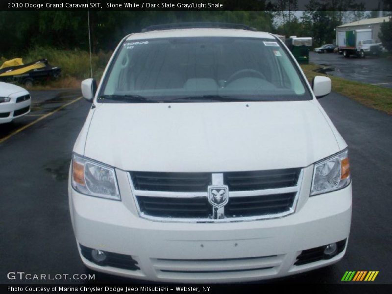 Stone White / Dark Slate Gray/Light Shale 2010 Dodge Grand Caravan SXT