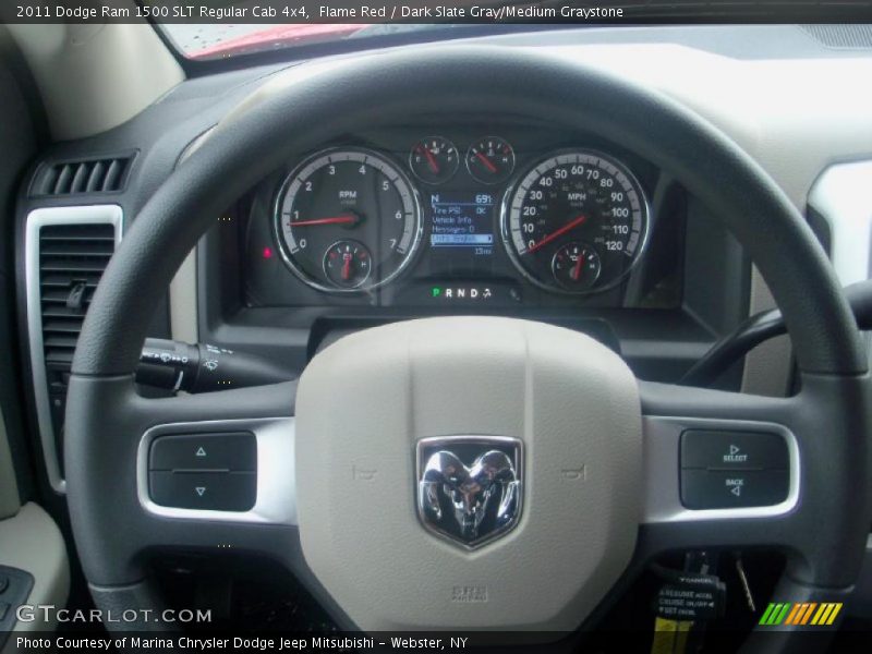 Flame Red / Dark Slate Gray/Medium Graystone 2011 Dodge Ram 1500 SLT Regular Cab 4x4
