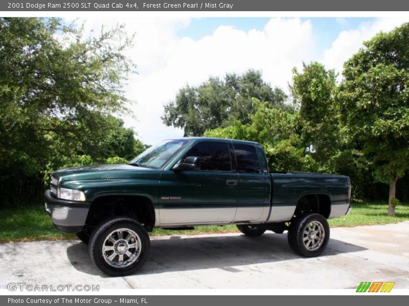 Forest Green Pearl / Mist Gray 2001 Dodge Ram 2500 SLT Quad Cab 4x4