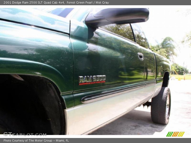 Forest Green Pearl / Mist Gray 2001 Dodge Ram 2500 SLT Quad Cab 4x4