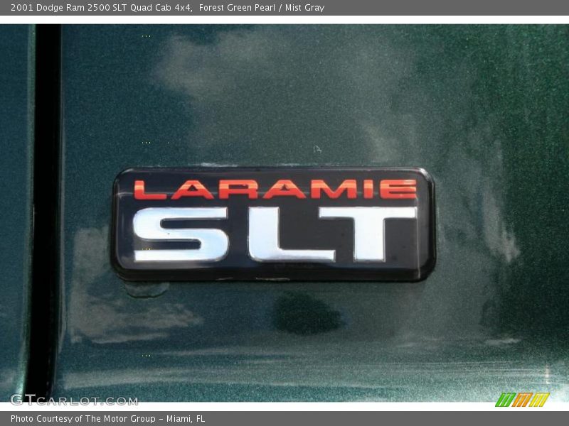 Forest Green Pearl / Mist Gray 2001 Dodge Ram 2500 SLT Quad Cab 4x4